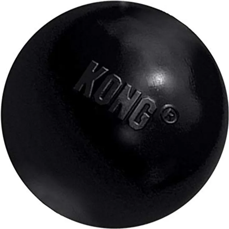 KONG – Extreme Ball – Hundespielzeug aus Robustem Kautschuk für Besonders Kräftiges Kauen, Schwarz – Für Kleine Hunde