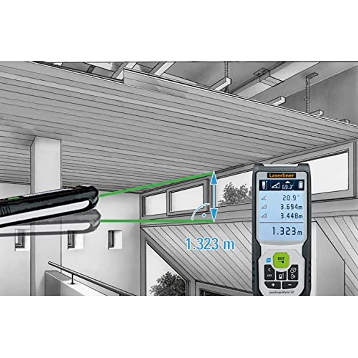 Laserliner Master Gi7, Laserentfernungsmesser 70m ± 2mm, IP40, grüne Lasertechnologie mit LC-Display – Bild 12