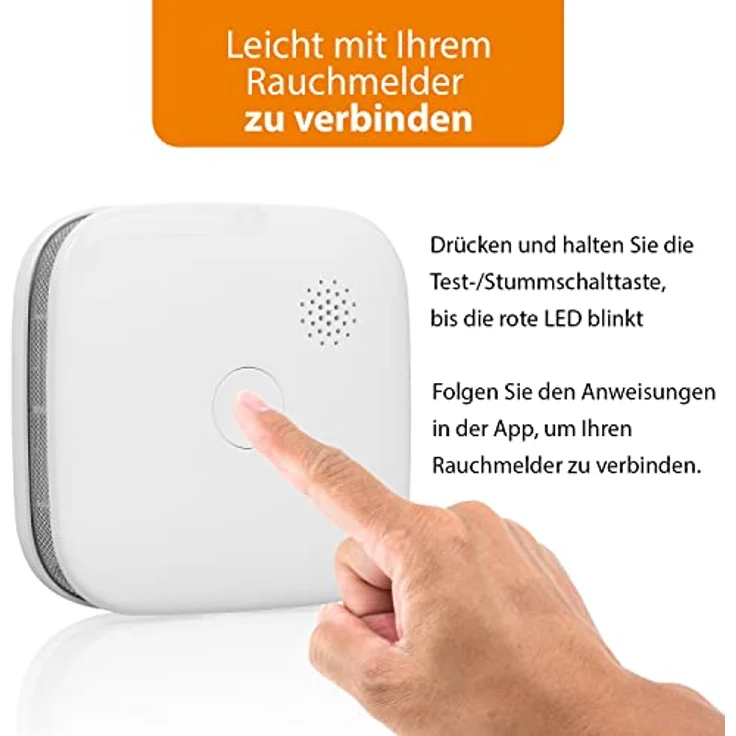 Smartwares 6er-Set vernetzte Rauchmelder FSM-12606, 85 dB, kostenlose App, LED-Anzeigen, Austauschbare Batterien, EN-14604-konform – Bild 5