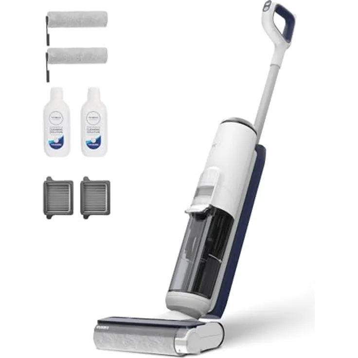 Tineco iFLOOR 5 Breeze Complete Nass Trockensauger, Kabellos mit Dreifacher Batterielebensdauer, Selbstreinigung, Blau