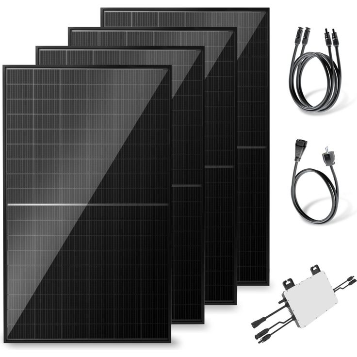 Solakon Balkonkraftwerk 2000W, Steckerfertiges Komplettset mit bifazialen Solarmodulen, 800W, 5m Kabellänge