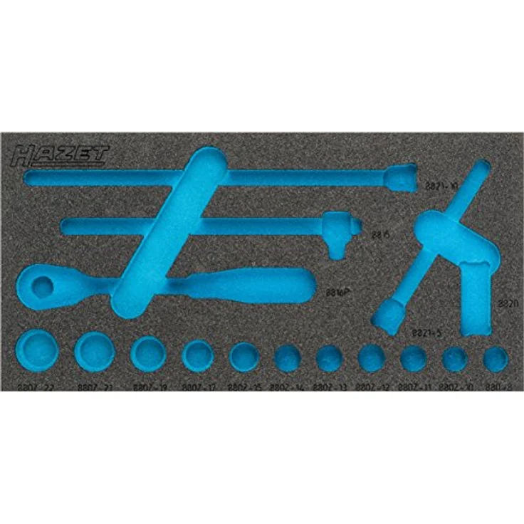 Hazet 2-Komponenten Weichschaum-Einlage für 880ZN-1, leer, 1/3 (342 x 172 mm) für Hazet 165-L, Made in Germany – Bild 2