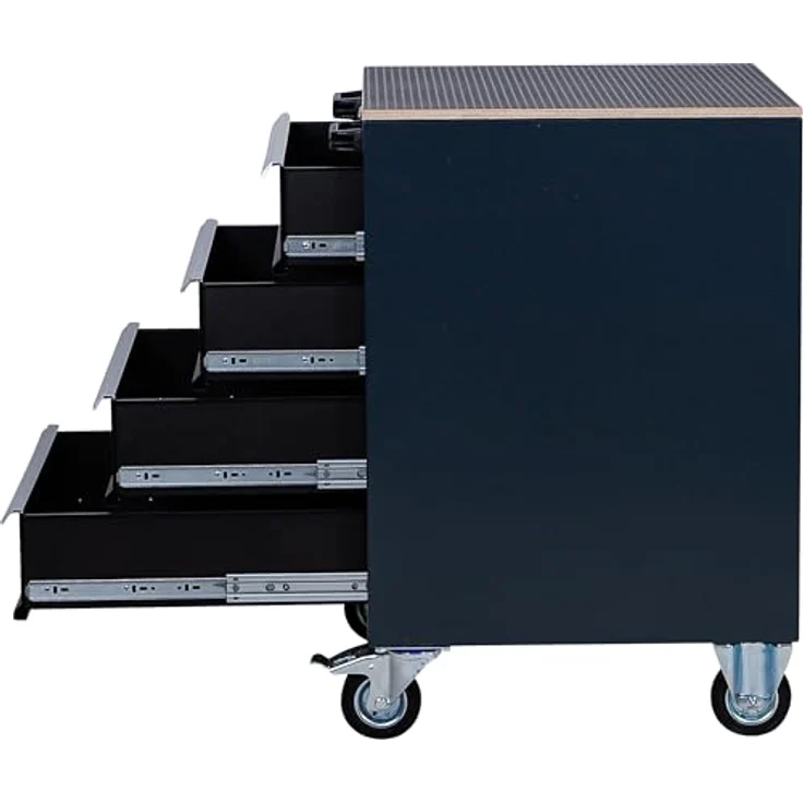 BGS TECHNIC Werkstattwagen 4 Schubladen, modular für Schrankwand-System, pulverbeschichtet, abschließbar, mit 100% Schubladenauszug – Bild 6