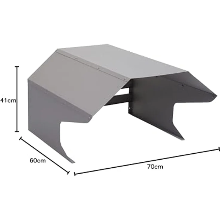 Proregal Mähroboter-Garage, wetterfeste Garage aus pulverbeschichtetem Stahl, 70 x 60 x 41 cm, grau – Bild 2