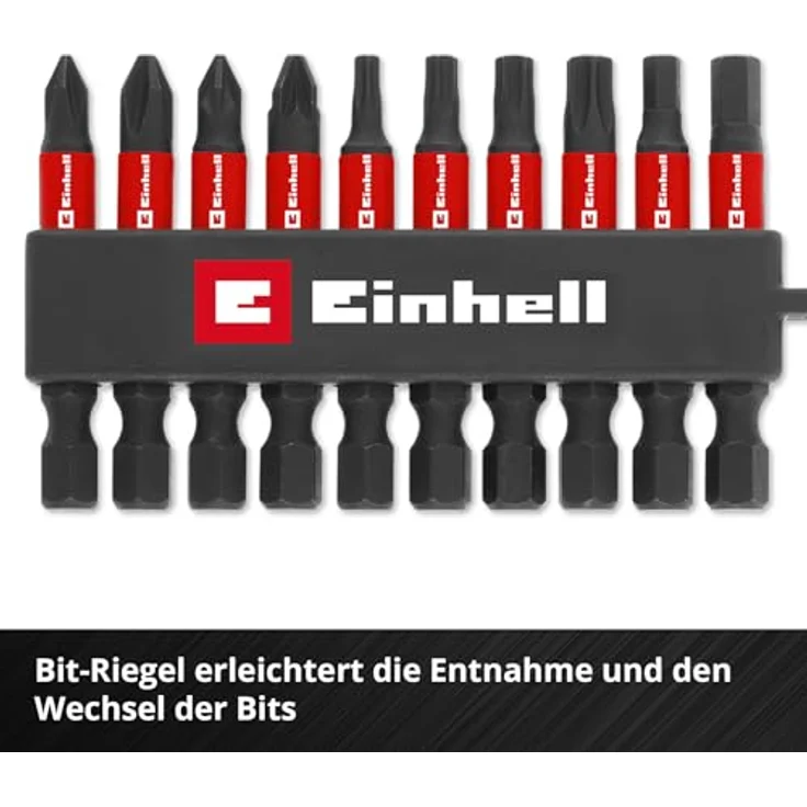 Einhell Impact-Bit-Set, 10-tlg. mit 50-mm-Bits aus S2-Stahl und Karabinerhaken für mobile Anwendungen – Bild 5