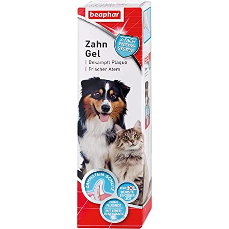 Beaphar Zahngel - Für Hunde und Katzen - Mit Leber-Geschmack - Zahnpflege ohne Zahnbürste - 100 g – Bild 1