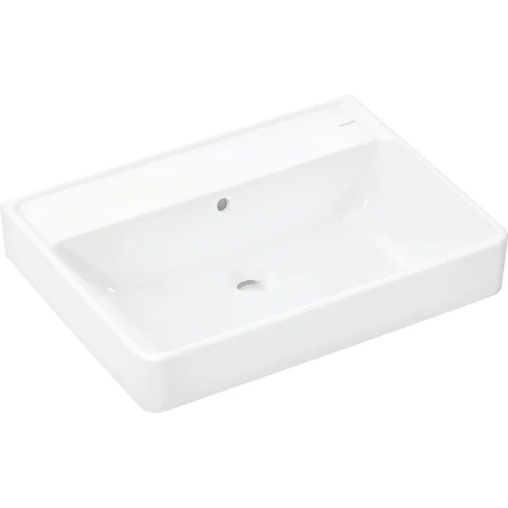 hansgrohe Xanuia Q Waschtisch, Waschbecken ohne Hahnloch, mit Überlauf, 650x480mm, weiss, keramik, wandhängend