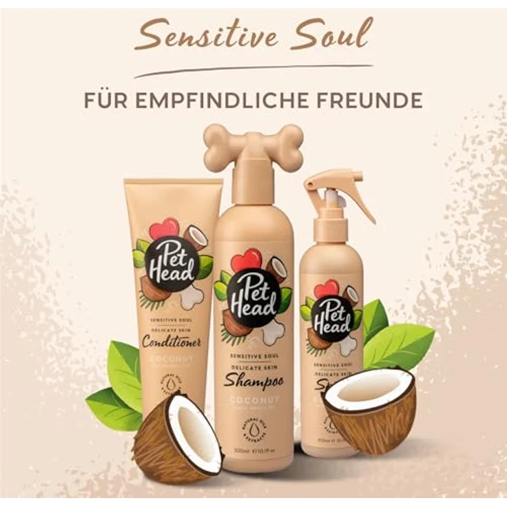 Pet Head Fellpflege Spray "Sensitive Soul", Kokosduft für empfindliche Haut, 300 ml – Bild 7