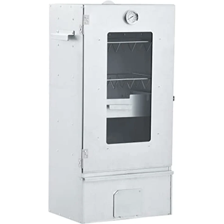 vidaXL Räucherofen, Räucherschrank mit Kaltrauchgenerator, Holzspänen, Thermometer, verzinkter Stahl für Außen, große Räucherkammer – Bild 1