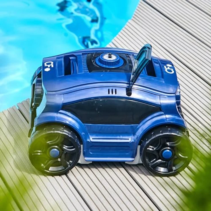 CF Reinigungsroboter Bodensauger Planet Pool blau inkl. Ladekabel, für Pools bis 100m², kabellos, schneller Reinigungszyklus – Bild 9