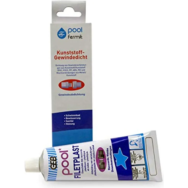 Fermit Kunststoff-Gewindedicht, Gewinde-Abdichtung in 100g Tube, druckbeständig bis 8 bar, geeignet für PVC, PP, ABS und Metall, tropffrei, geruchlos