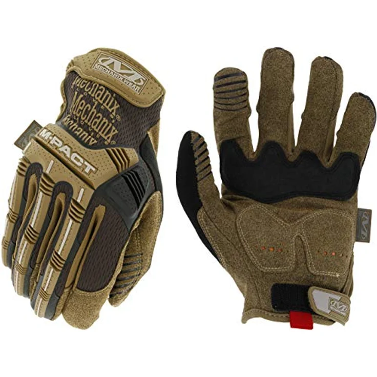 Mechanix Wear M-Pact Arbeitshandschuhe, berührungsfähig, Aufprallschutz, vibrationsabsorbierend, groß, braun – Bild 1