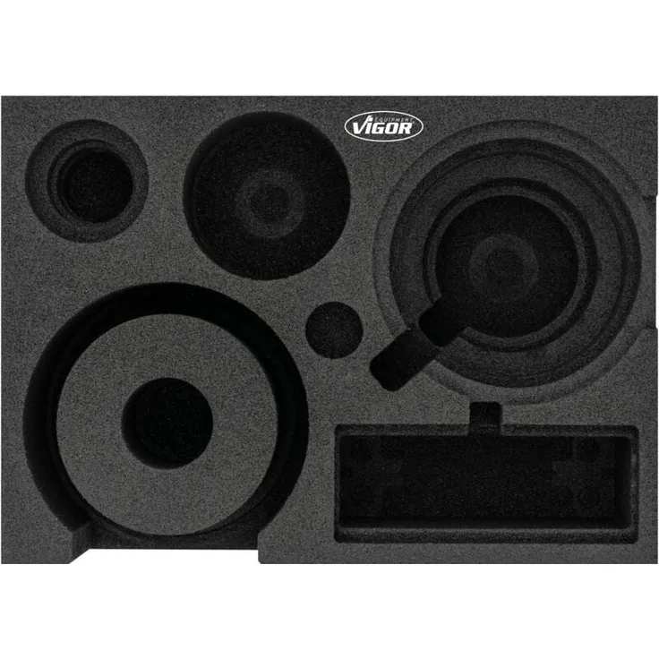 Vigor Weichschaumeinlage V7273-L, leer, für System-Koffer, Maße 393 mm x 282 mm x 35 mm, öl- und fettresistent, leicht zu reinigen, M-Größe