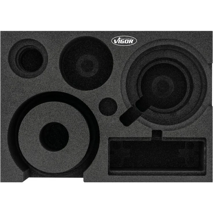 Vigor Weichschaumeinlage V7273-L, leer, für System-Koffer, Maße 393 mm x 282 mm x 35 mm, öl- und fettresistent, leicht zu reinigen, M-Größe
