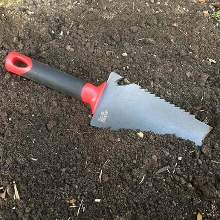 Root Slayer® Spaten Radius Wurzelspaten Set, 3-teilig, mit Blumenkelle und Gartenschaufel, ergonomischer Griff, scharfe Klinge mit Zähnen zum Wurzelschneiden, Kohlenstoffstahl – Bild 5