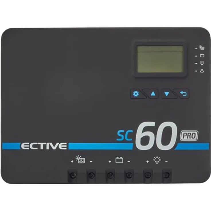 ECTIVE SC60PRO MPPT Laderegler-12V/24V/36V/48V, 60A, 900 /1800/ 2600/3200WP, LCD-Display, Bluetooth, Temperatursensor- Solarregler, Ladegerät Controller, Solarkonverter für Nass, AGM, Gel, LiFePO4 - Effizienter Solar-Laderegler mit breitem Batterietechnologie-Spektrum – Bild 3