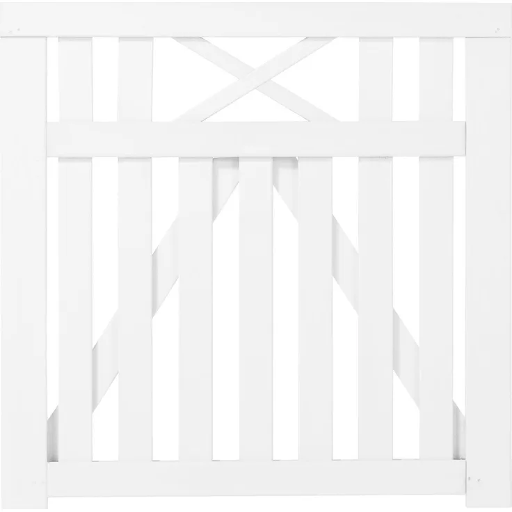 PLUS Zauntor Vinesse 100 x 98 cm, weiß, FSC®-zertifizierte Kiefer/Fichte mit fungizider Grundbehandlung