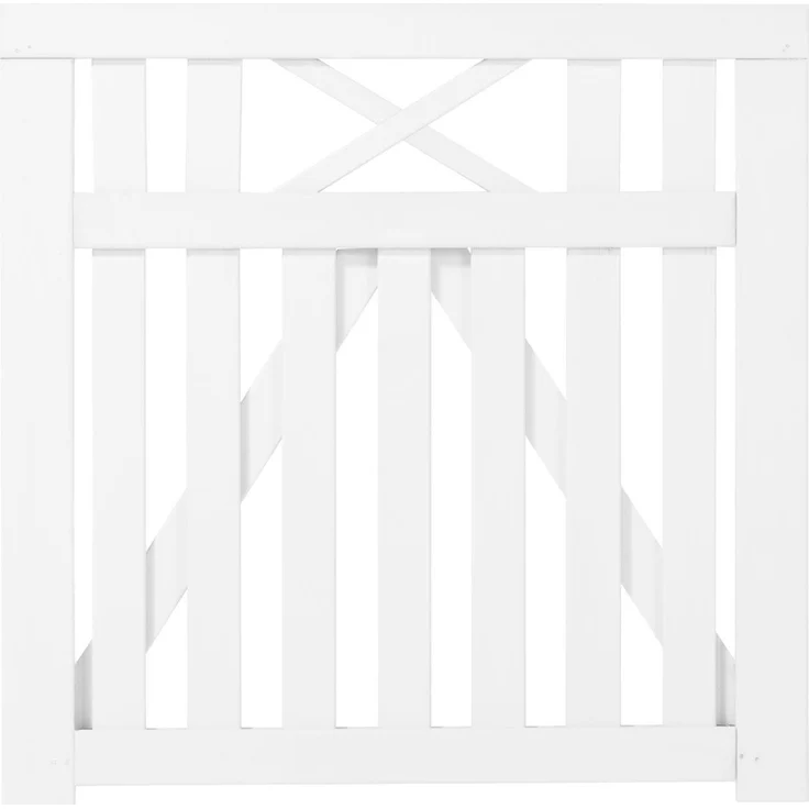 PLUS Zauntor Vinesse 100 x 98 cm, weiß, FSC®-zertifizierte Kiefer/Fichte mit fungizider Grundbehandlung