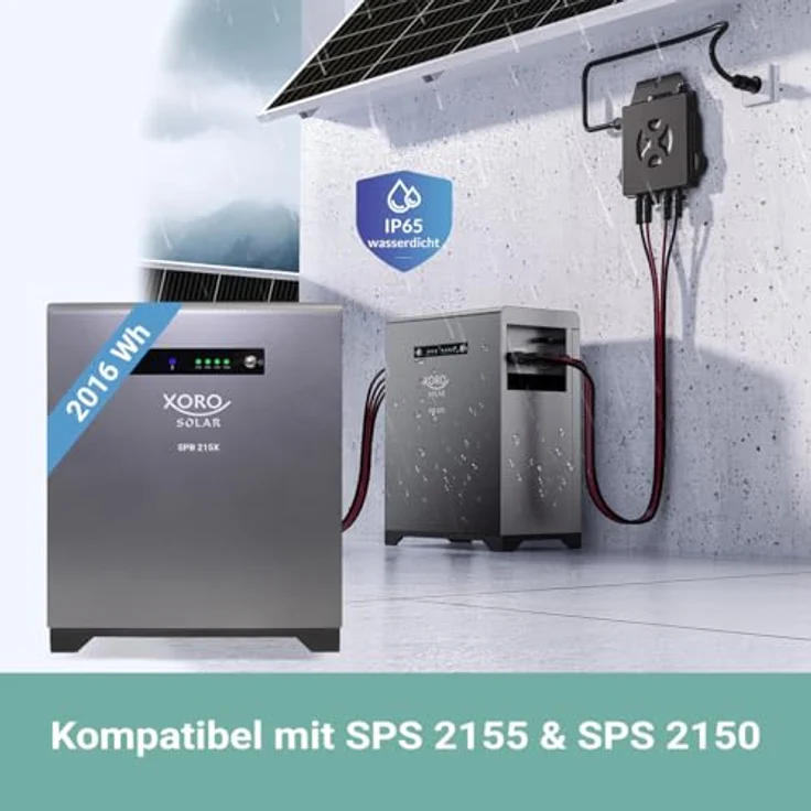 XORO SOLAR SPS 2155 Solarspeicher mit SPB 215X Erweiterungsakku, 4032 Wh, LiFePO4 Akku, Dual MPPT, 800W Ausgang, IP65, Plug & Play – Bild 3