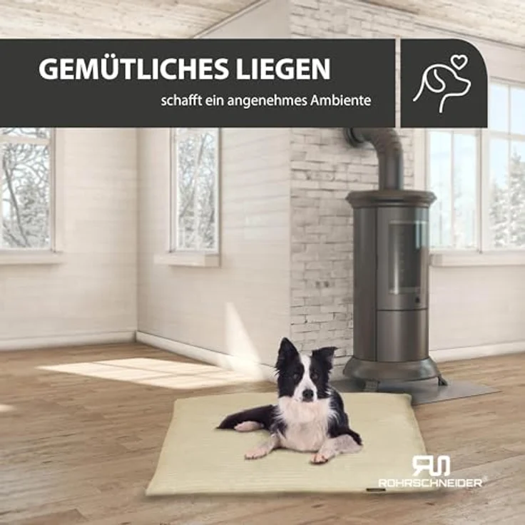 Rohrschneider® Weiches Hundebett aus Cord Premium, waschbarer Bezug, Größe 1-4 (60cm bis 145cm) – Bild 6