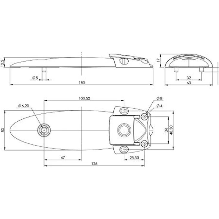 Tischplattenverbinder SURF 180 x 60 mm schwarz Arbeitsplattenverbinder Tisch-Verriegelung Hebelverschluss inkl. Befestigungsmaterial von SO-TECH® – Bild 5