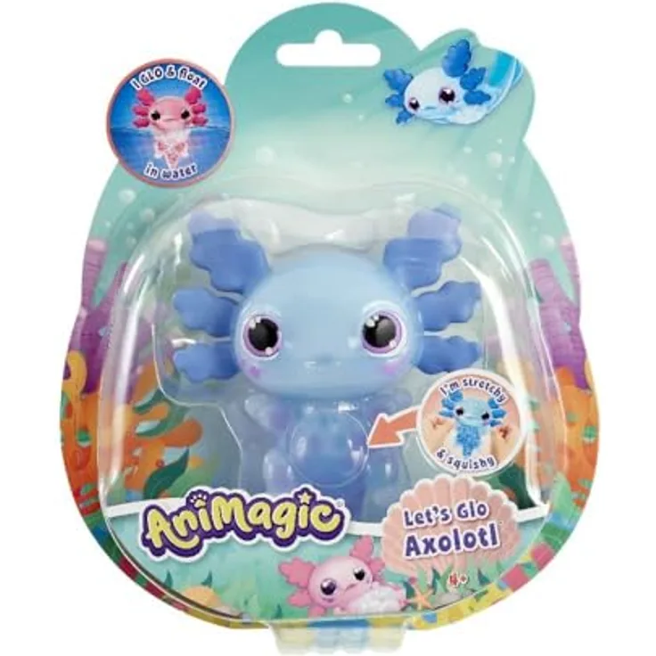 Goliath Animagic Axolotl Assortment (12L), leuchtendes Tierspielzeug zum Schwimmen, rosa/hellblau