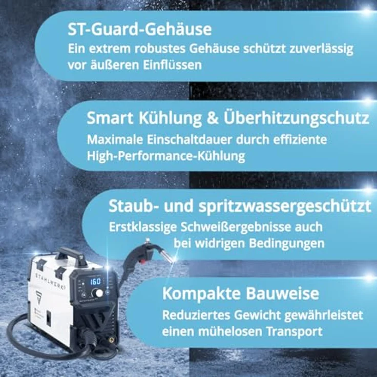 STAHLWERK MIG/MAG-160 M FLUX MMA Lift-TIG, 5-in-1 Schweißgerät mit 160 A, vielseitig einsetzbar für Werkstatt und Montage – Bild 5