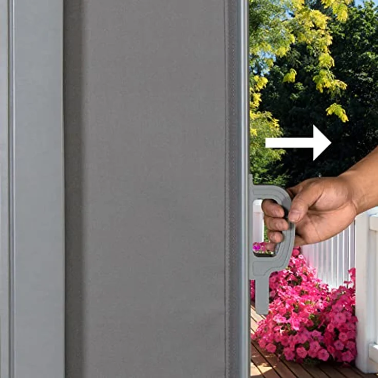 SVITA Seitenmarkise ausziehbar Sichtschutz Balkonmarkise UV50+Terrasse 500x160cm Hellgrau – Bild 10