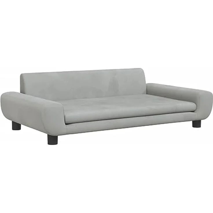 vidaXL Hundebett Hellgrau 100x54x33 cm Samt – Bild 1