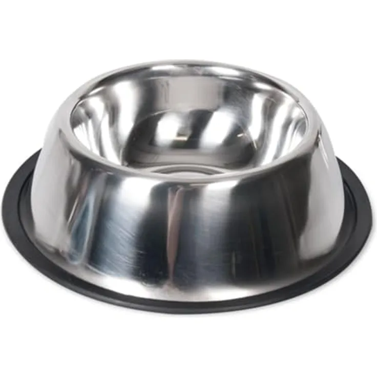 Flamingo Karlie INOX Cocker, Hundenäpfe aus Edelstahl mit Gummirand, silber, 900 ml, Durchmesser 16-21 cm