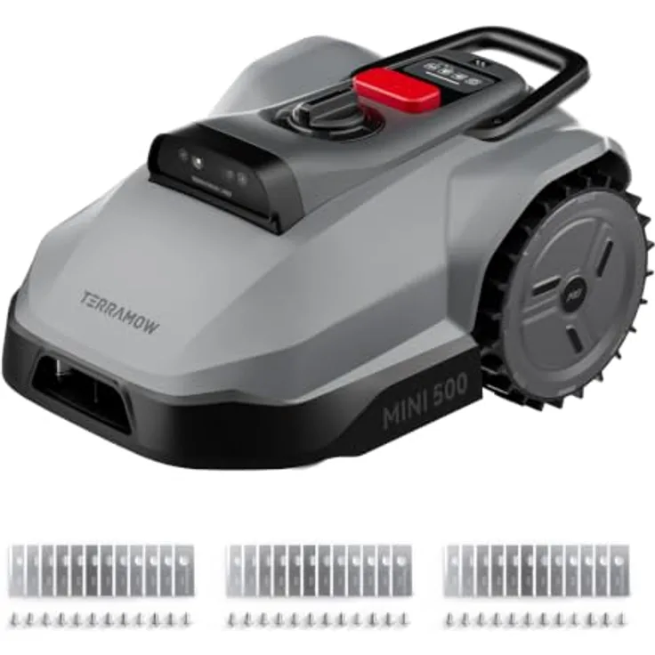 TerraMow Mini 500 Mähroboter, kabel- und kartierungsfrei mit 36 Klingen, für Gärten bis 500 m², IPX6, KI-gestützt