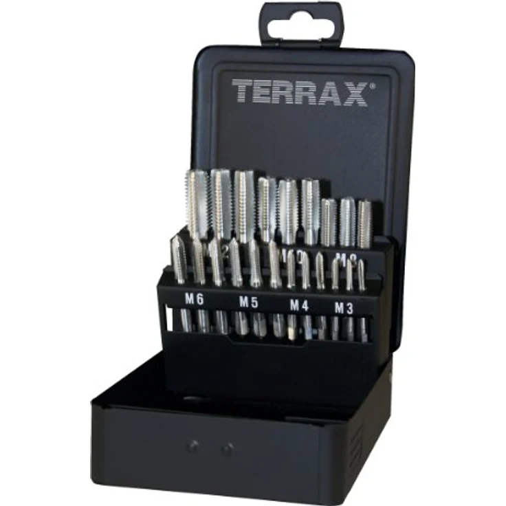 Ruko Gewindebohrer TERRAX by RUKO Handgewindebohrer-Satz M DIN 352 HSS, 21 tlg. für Durchgangs- und Sacklochgewinde – Bild 2