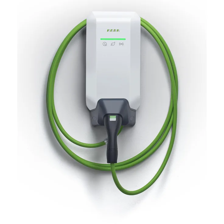 Keba Wallbox 22kW, Elektroauto Ladestation 3-phasig mit Typ 2 Anschluss und 6 m Kabel, weiß