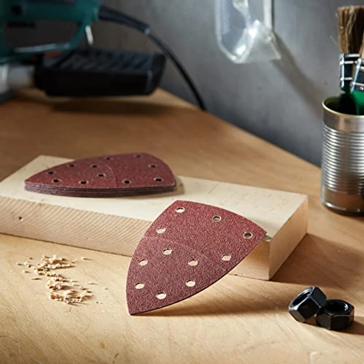 Bosch Schleifblatt (10 Stück, für Farbe, Lack, Hart--Weichholz, Spanplatten, Metall, Rost, Zubehör für Multischleifer) – Bild 6