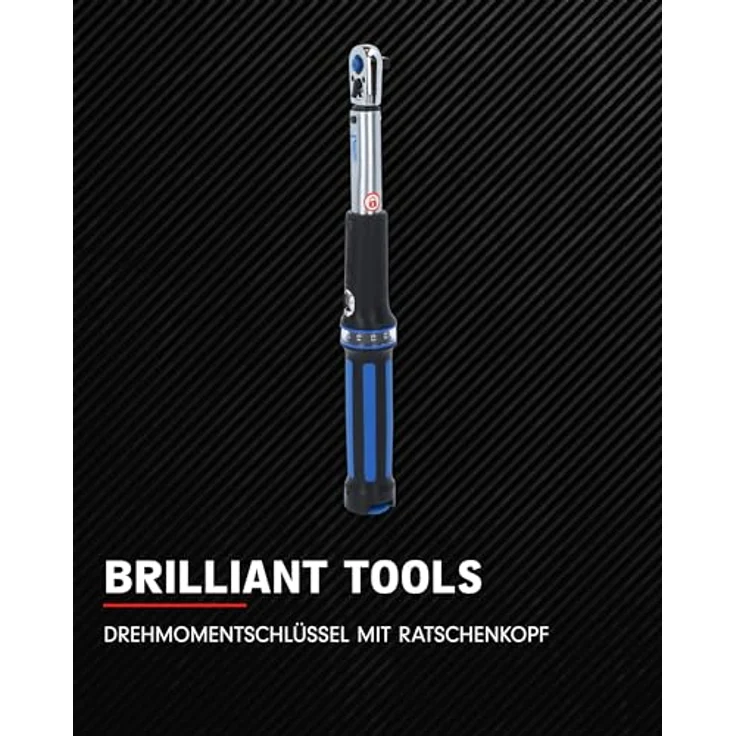 Brilliant Tools BT141906, Drehmomentschlüssel 1/4" mit Drehmomentbereich von 1 bis 25 Nm, robuster Metallkonstruktion und Umschalt-Ratschenkopf – Bild 2