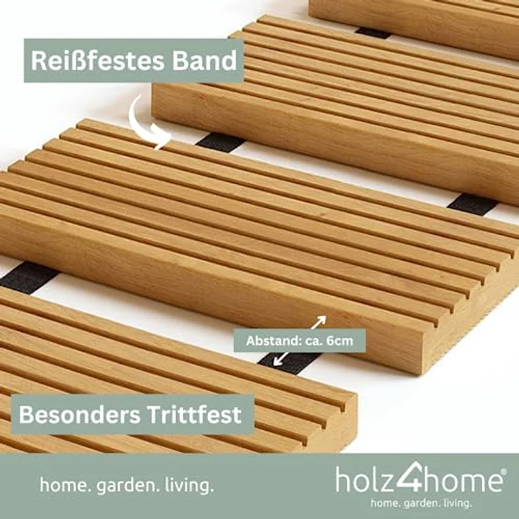 holz4home® Rollweg Aus Lärche 35 cm | Einfach Ausrollen | Witterungsbeständig, schnell trocknend und Stabil | Besonders rutschfeste Oberfläche durch Riffelung – Bild 5