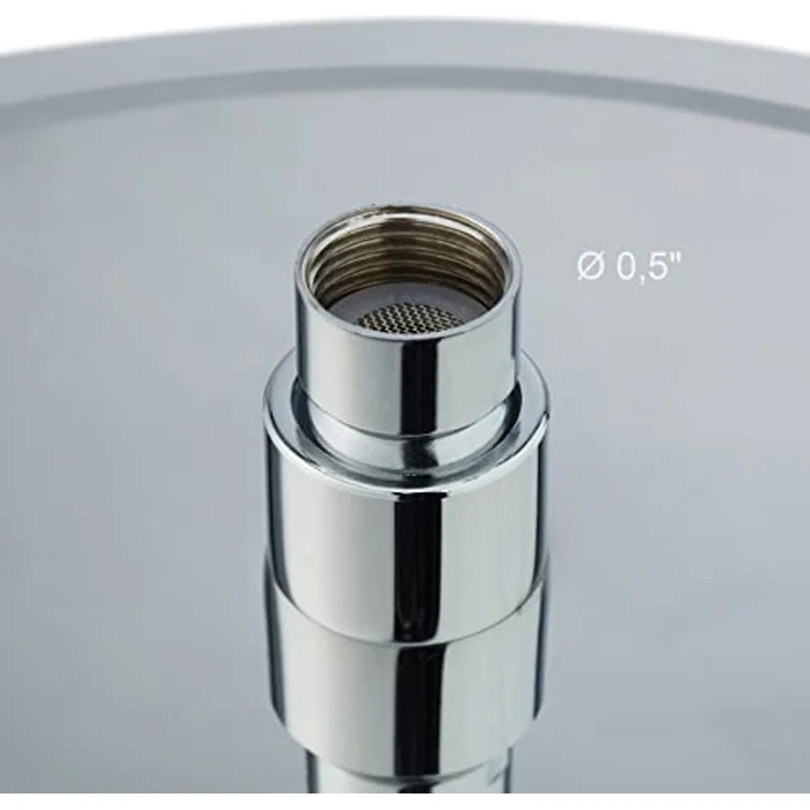 relaxdays Regenduschkopf Duschkopf Regendusche rund, 200 mm, Hochglanz Design mit Spiegeleffekt, Edelstahl, Anti-Kalk-Düsen – Bild 5