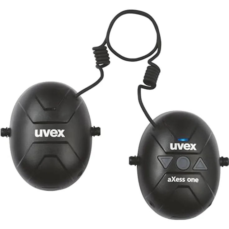 Uvex Safety aXess one, Aktiver Kapselgehörschutz mit RAL-Funktion, schwarz, Größe L, M, S