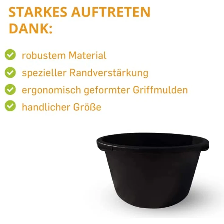 Hossi's Wholesale - 5 Stk. 40 Liter Mörtelkübel Baueimer Mörteleimer Putzeimer Maurereimer Eimer - 5 Mörtelkübel – Bild 5