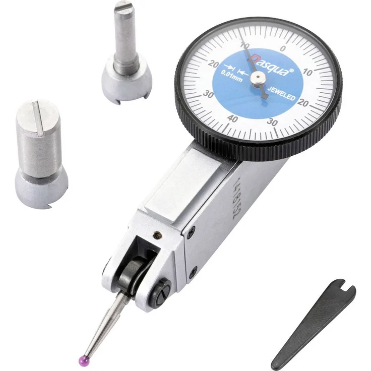 Dasqua 5221-1129-A, Stoßfeste Messuhr mit Kontrollmaß 0.8mm, Ablesung 0.01mm, Gehäusedurchmesser 30mm