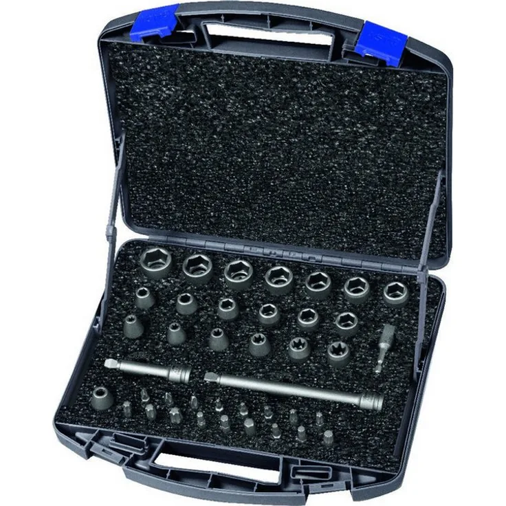 ASW Kraftsteckschlüsselsatz 710 KS 40 OL, 40-tlg. Steck- und Bit-Set, 3/8 Zoll, Mehrfarbig