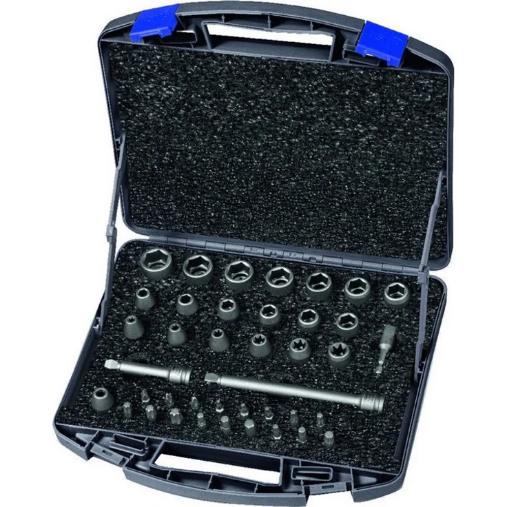 ASW Kraftsteckschlüsselsatz 710 KS 40 OL, 40-tlg. Steck- und Bit-Set, 3/8 Zoll, Mehrfarbig