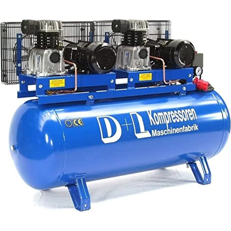 Werkstattkompressor Duo 900L 2x450/11/150D 6PS Druckluft Kompressor 400V Kolben – Bild 6