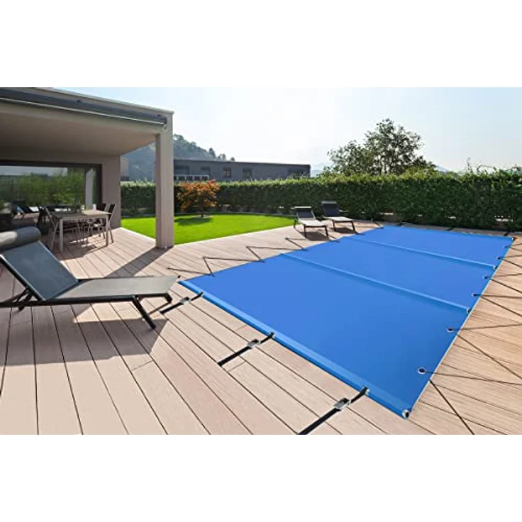 Poolplane Rollschutzabdeckung Stangenabdeckung Sicherheitsabdeckung aus LKW Plane ohne Stangen (3,5m x 3,5m, Anthrazit RAL7016) – Bild 3