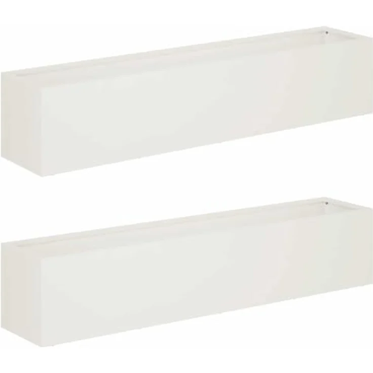 vidaXL Hochbeet Garten-Pflanzgefäß, 2er Set, wetterfestes Stahl, Weiß, 80 x 20 x 20 cm – Bild 1