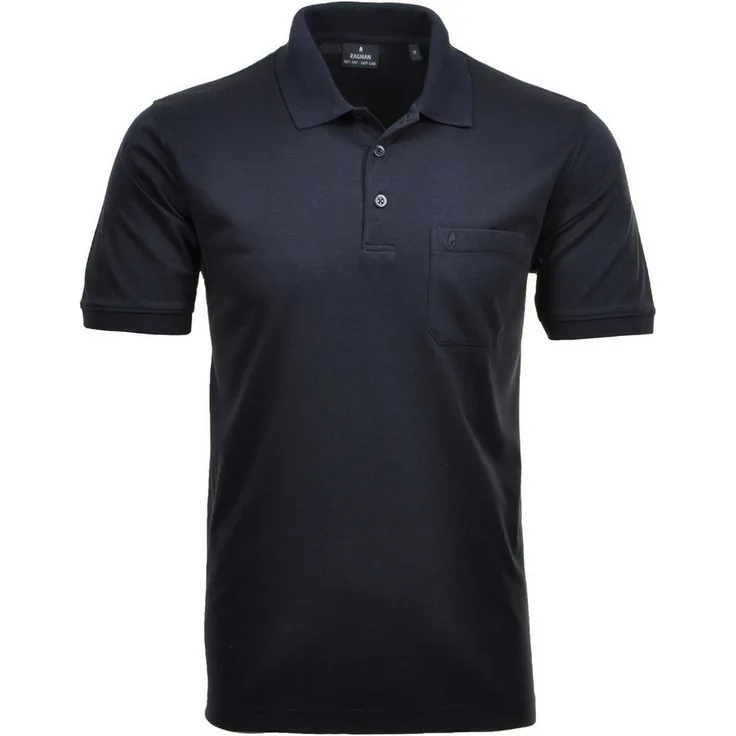 RAGMAN Poloshirt Herren Poloshirt - Oberteil, Softknit-Polo, einfarbig mit Brusttasche und Knopfleiste, angenehmer Tragekomfort