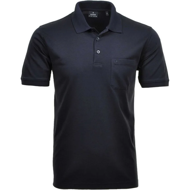 RAGMAN Poloshirt Herren Poloshirt - Oberteil, Softknit-Polo, einfarbig mit Brusttasche und Knopfleiste, angenehmer Tragekomfort