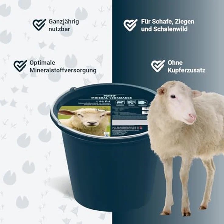 PANTO® Mineralleckeimer L92 für Schafe, Ziegen und Schalenwild 20kg – Bild 4