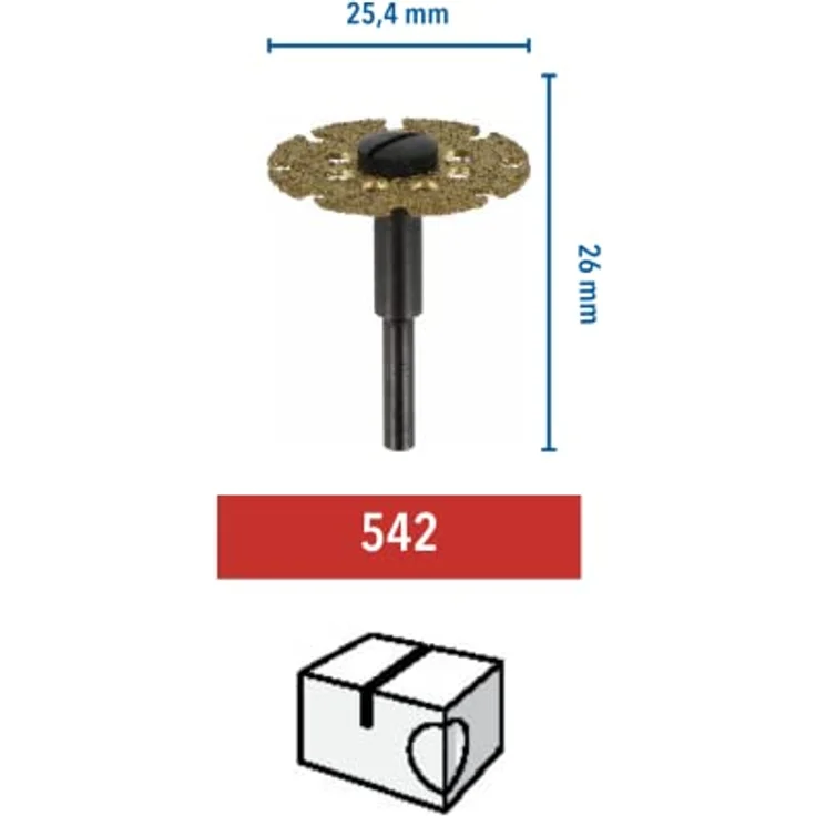 Dremel 542 Trenn- und Formscheibe Zubehörsatz (für Multifunktionswerkzeug mit 1 Trennscheibe (karbidbeschichtet) 25,4mm zum Schneiden und Fräsen verschiedener Holzarten wie Hart und Weichholz) – Bild 2