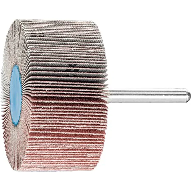 PFERD Fächerschleifer F / Korund Ø 60x30mm Schaft-ø 6mm A120 / 44498015 – für Feinschliff & Finish mit dem Geradschleifer oder Biegwellenantrieb – Bild 1